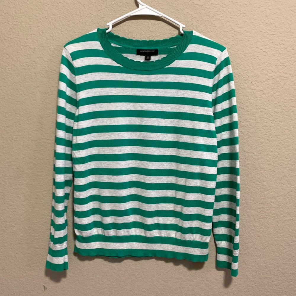 Banana Republic Petite green Striped sweater